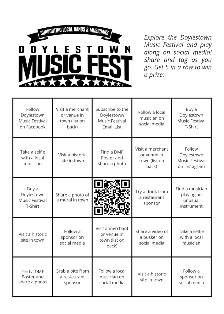 Music Fest Bingo Card